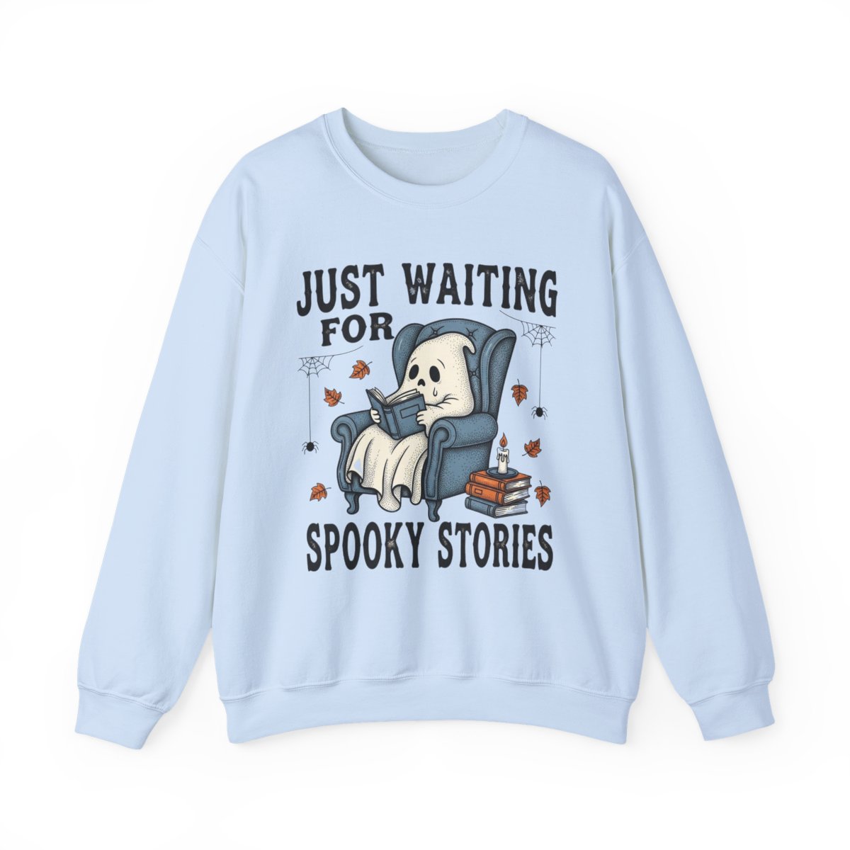 Just Waiting For Spooky Stories Ghost Book Reader Sweatshirt - MagicMerchEmporium