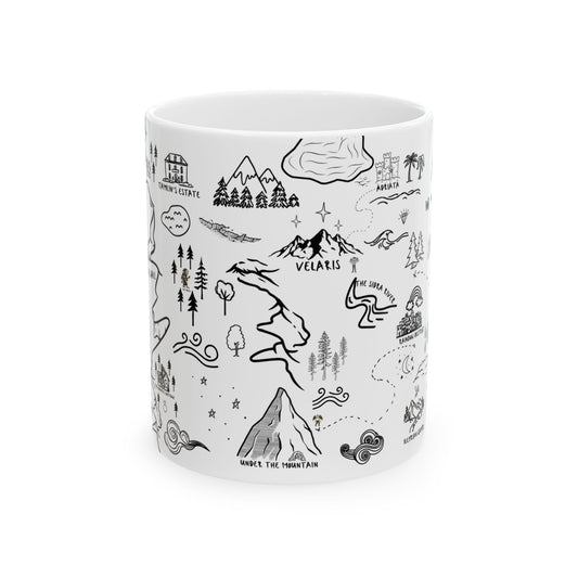 White ACOTAR Map Mug