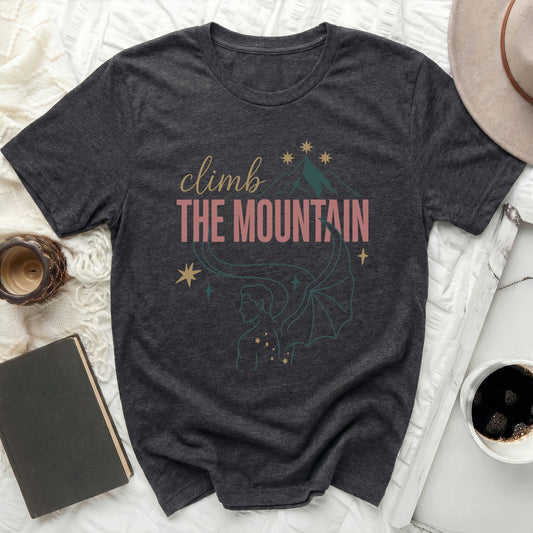 Climb The Mountain Elven Winged Figure Stars Shirt product type
T-shirt
Graphic Tee
Mountain Theme
Elven Inspired
Fantasy Art
Winged Figure
Celestial Stars
Inspirational
Adventure Wear
Dark Heather
Unisex Apparel
Climb Mountain
Mythical Design
Fae Aesthetic
Nature Graphic
Unique Shirt
Goal Setting
Outdoorsy Tee
Short Sleeve
Creature Art