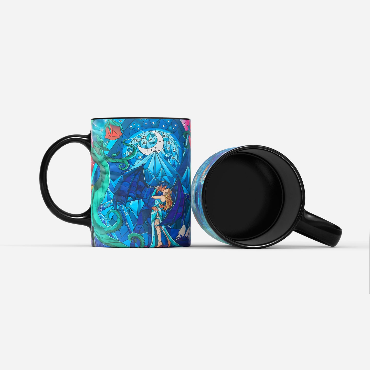 Black Feyre & Rhysand Stained Glass Mug