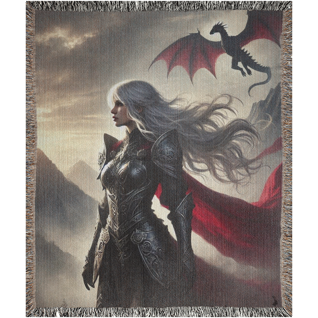 🐉 Dragon Rider Woven Tapestry Blanket | TOG & Fantasy Bookish Merch 🌙