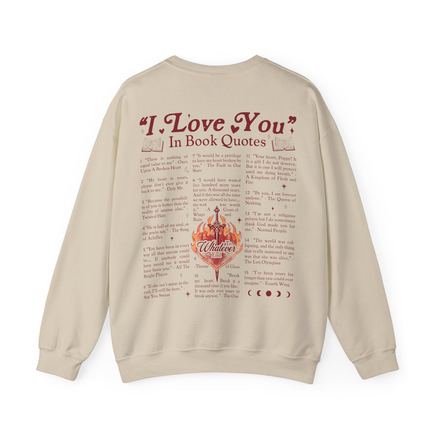 "I Love You" in Book Quotes Sweatshirt