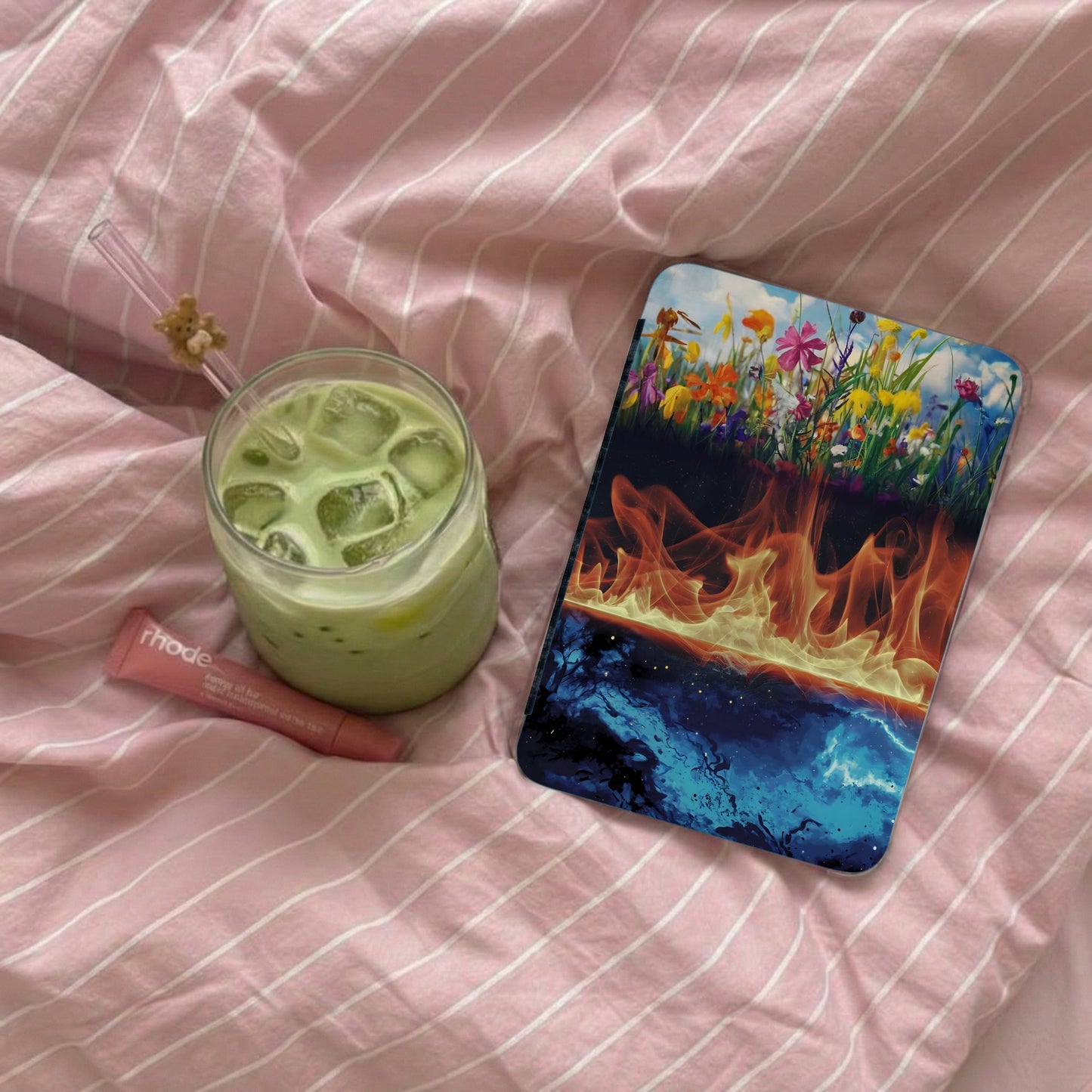 Floral Flames Blue Swirl Abstract Nature Elements Device Case product type