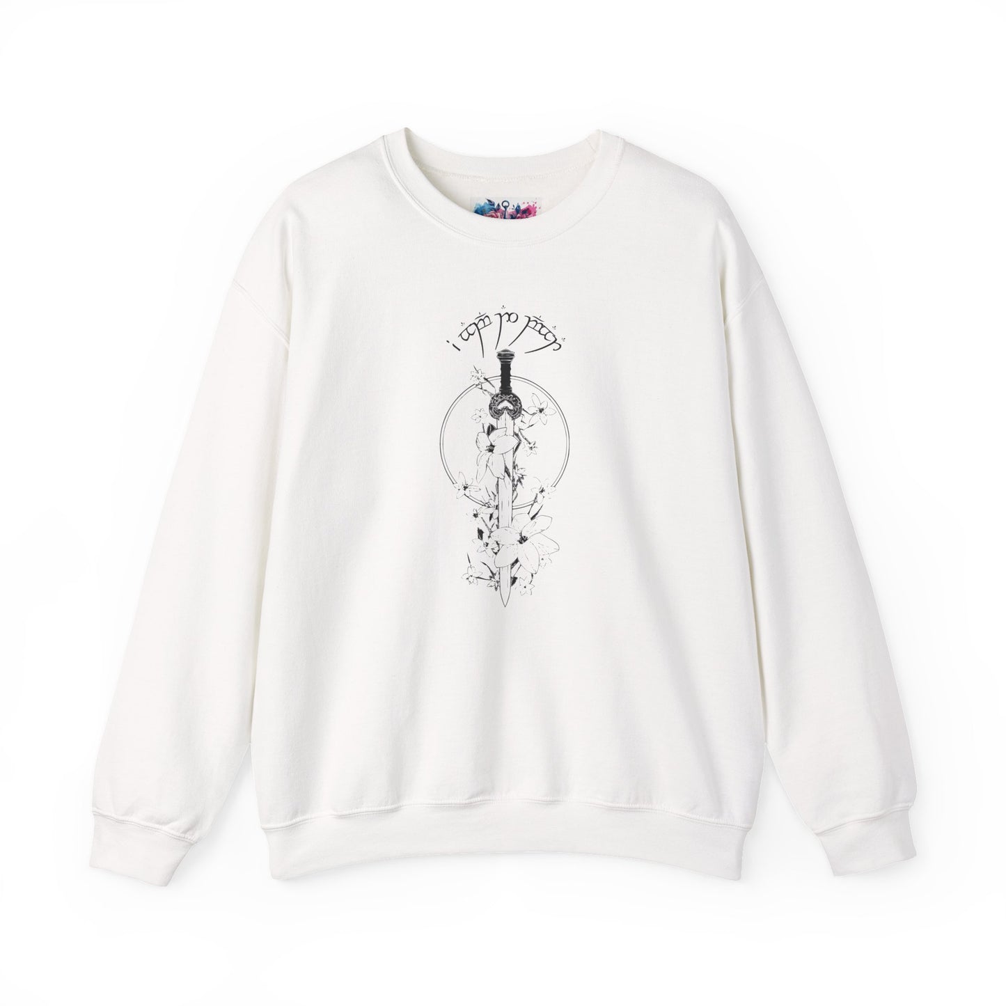 Elvish Sword and Floral Sweatshirt
