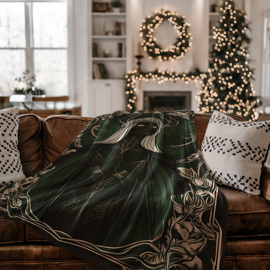Intricate Green Goddess Blanket Perfect for Cozy Moments