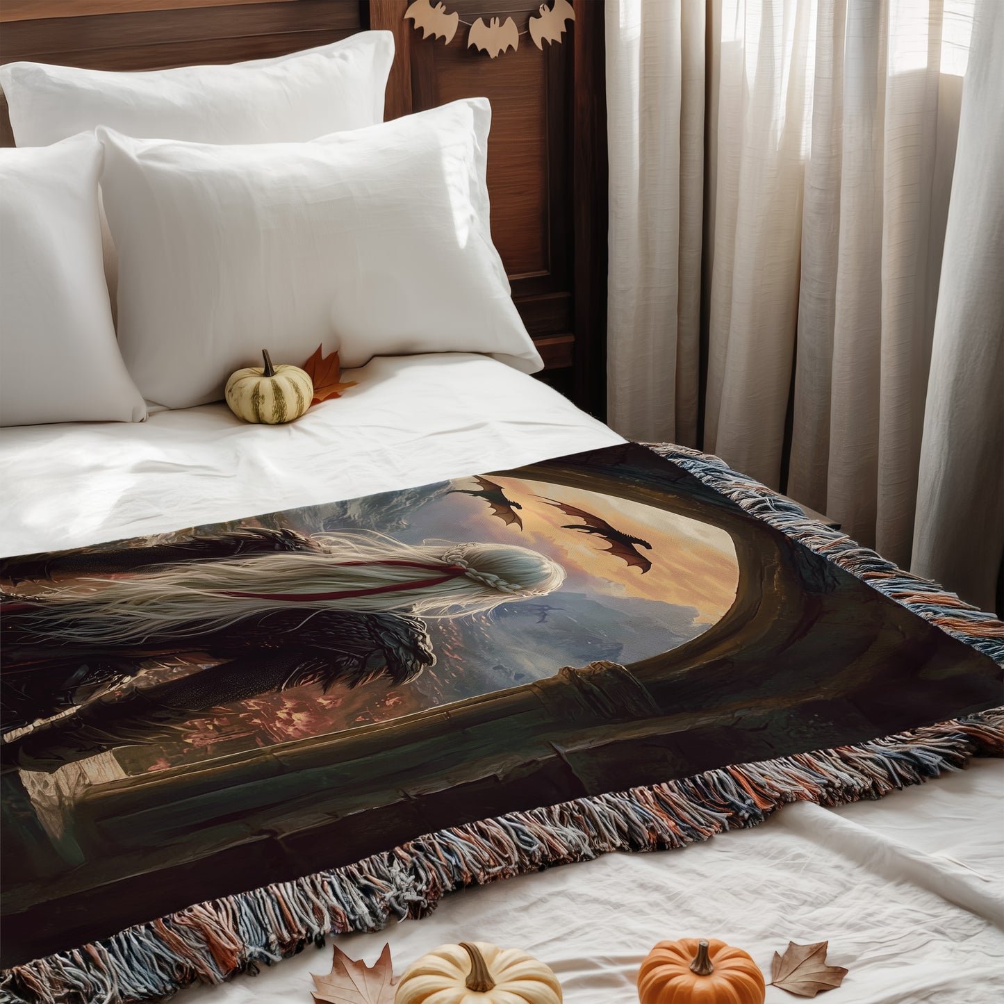 Manon Blackbeak Inspired Cozy Woven Throw Blanket