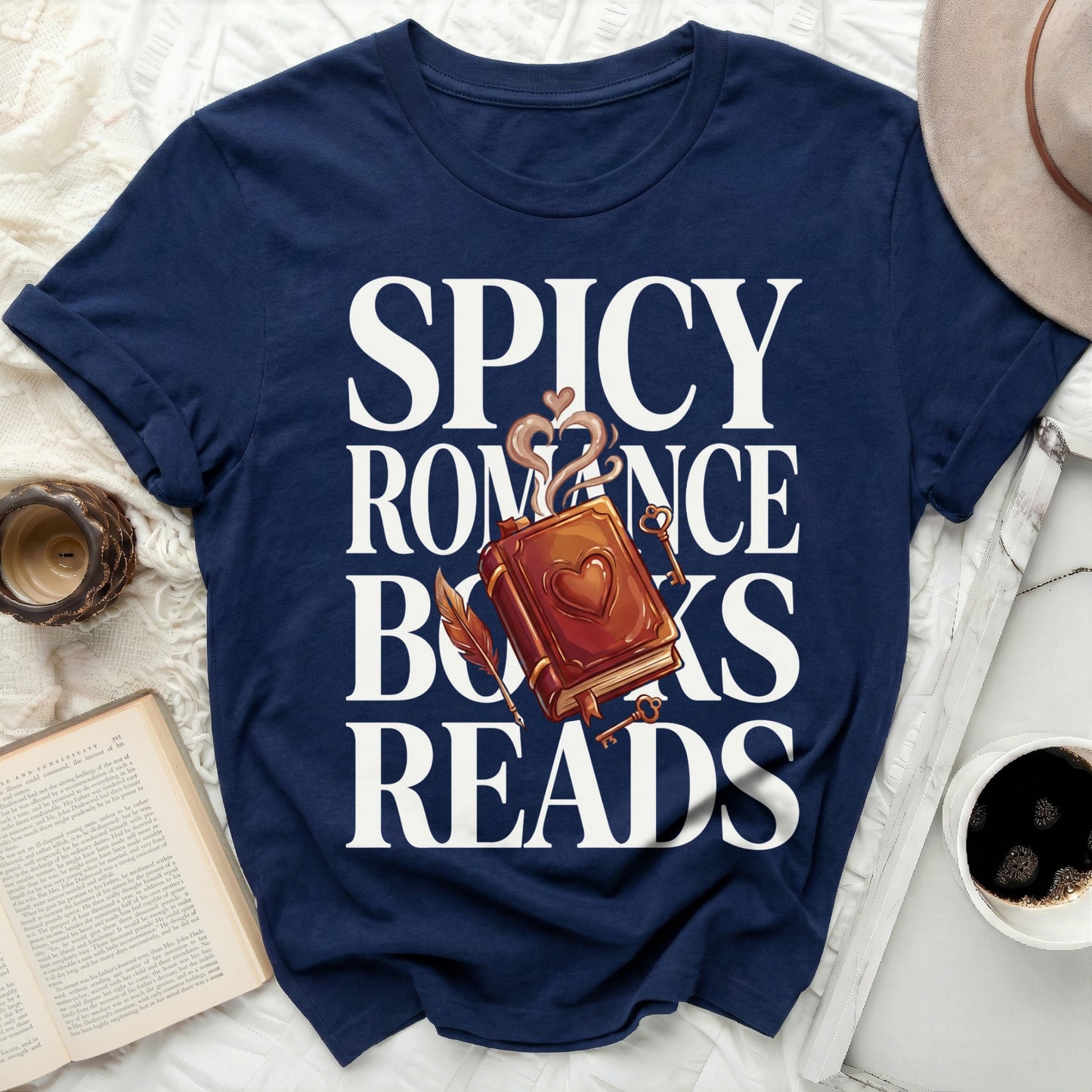 Spicy Romance Books Reads Literary Fan Graphic product type
Spicy Romance, Romance Books, Book Lover, Reader Life, Bookish, Reads, Literary Fan, Bookworm, Book Club, Graphic Tee, Novel Reading, Book Inspired, Cozy Reads, Dark Romance, Smut Reader, Fictional Books, Bibliophile, Reading Hobby, Bookish Gift, Book Nerd