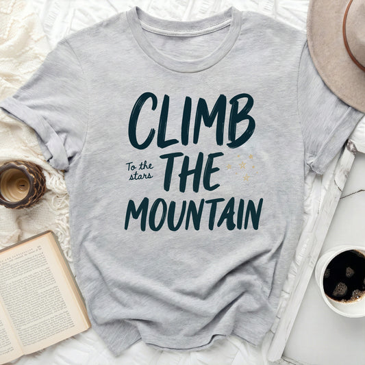CLIMB To the stars THE MOUNTAIN inspiring graphic product type
Climb Mountain, Stars Quote, Inspirational, Graphic Tee, Adventure Shirt, Motivational, To The Stars, Nature Design, Outdoor Lover, Gray Tee, Unisex Shirt, Goal Achiever, Mountain Climber, Sky Stars, Positive Quote, Tee Shirt, Explore Life, Dream Big, Journey Forward, Success Mindset