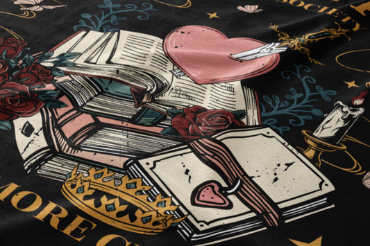 Vintage Romantic Book and Heart Design Tapestry