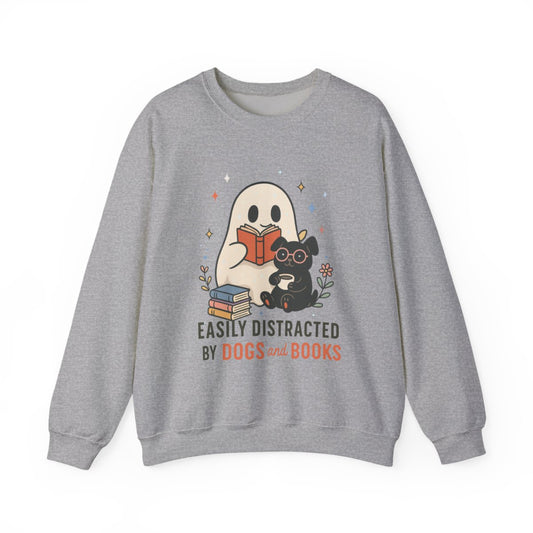 Easily Distracted By Dogs And Books Sweatshirt