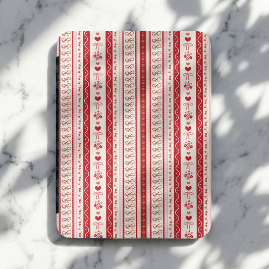 Red and White Striped Pattern Decorative Tray