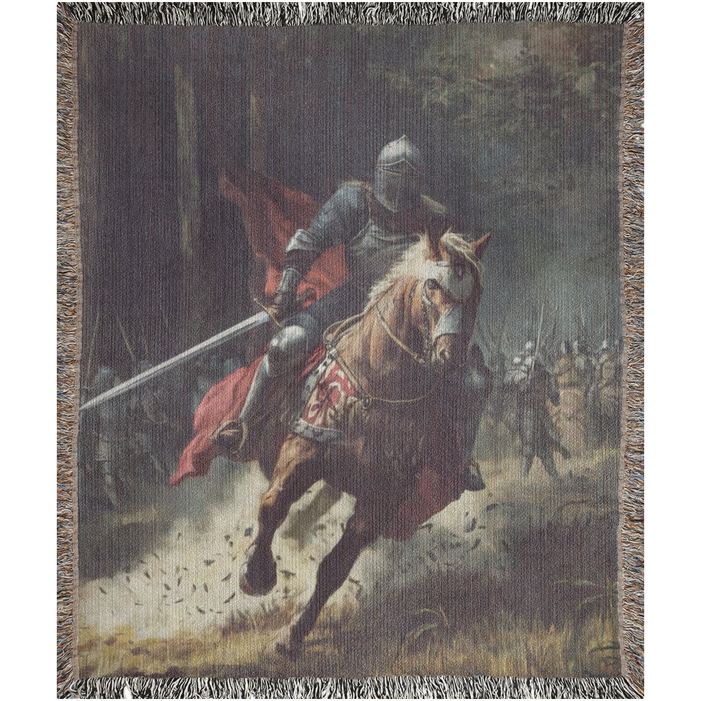 Rider Knight Woven Throw Blanket