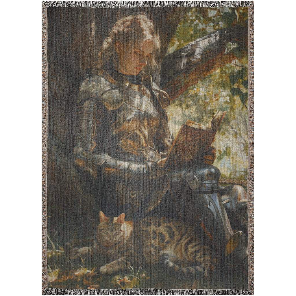 Medieval Bengal Cat Warrior Blanket