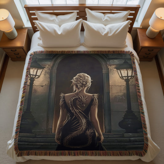 Aelin Dragon Dress Woven Blanket