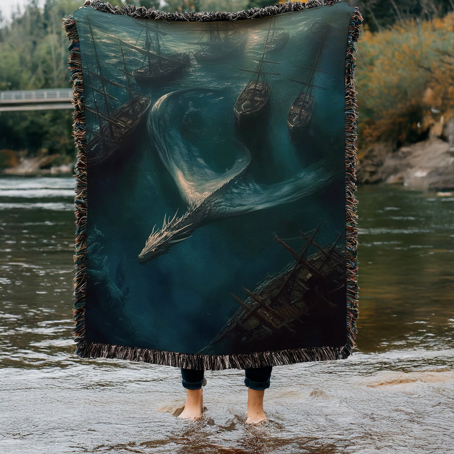 Lysandra Sea Serpent Woven Blanket