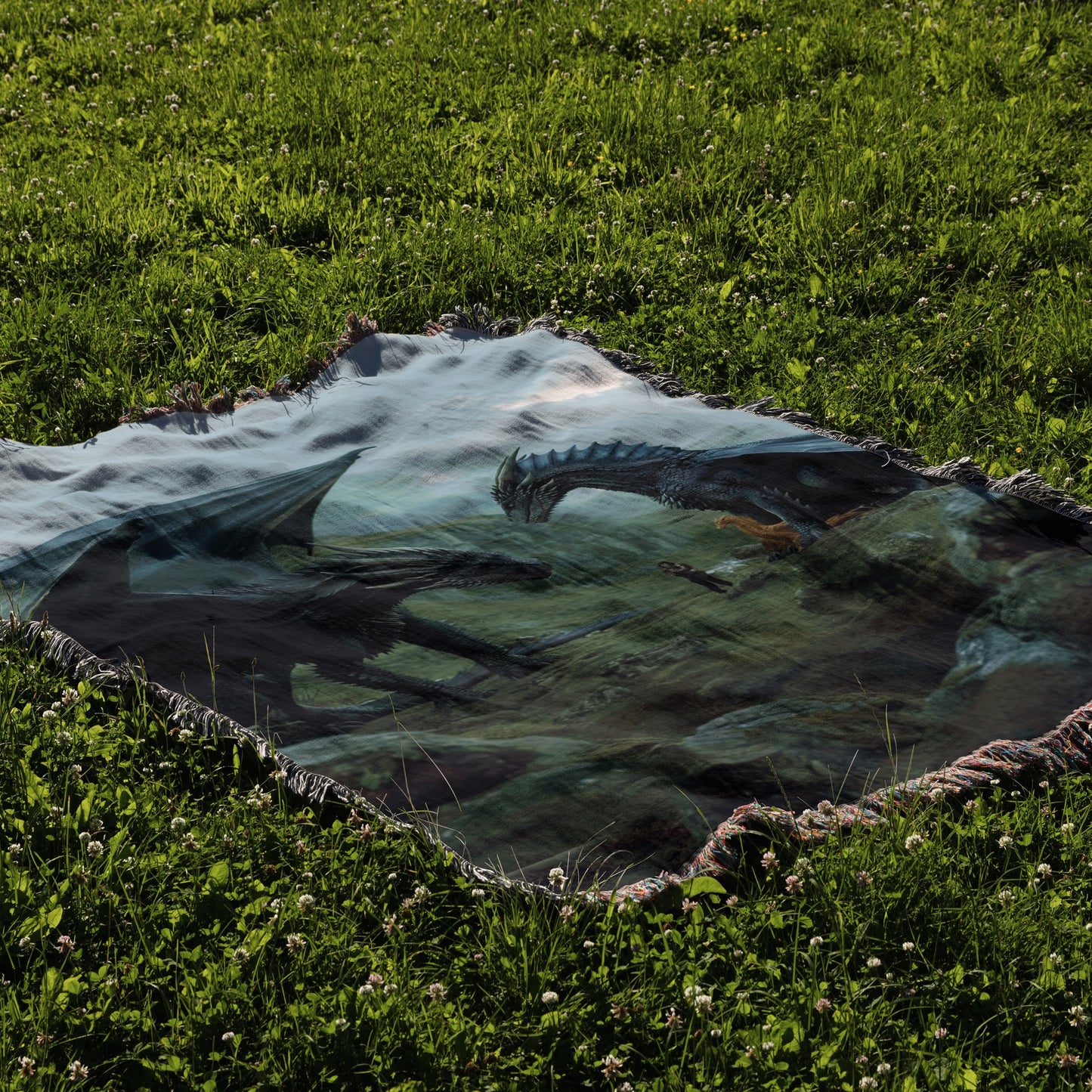 Fourth Wing Dragons Woven Throw Blanket