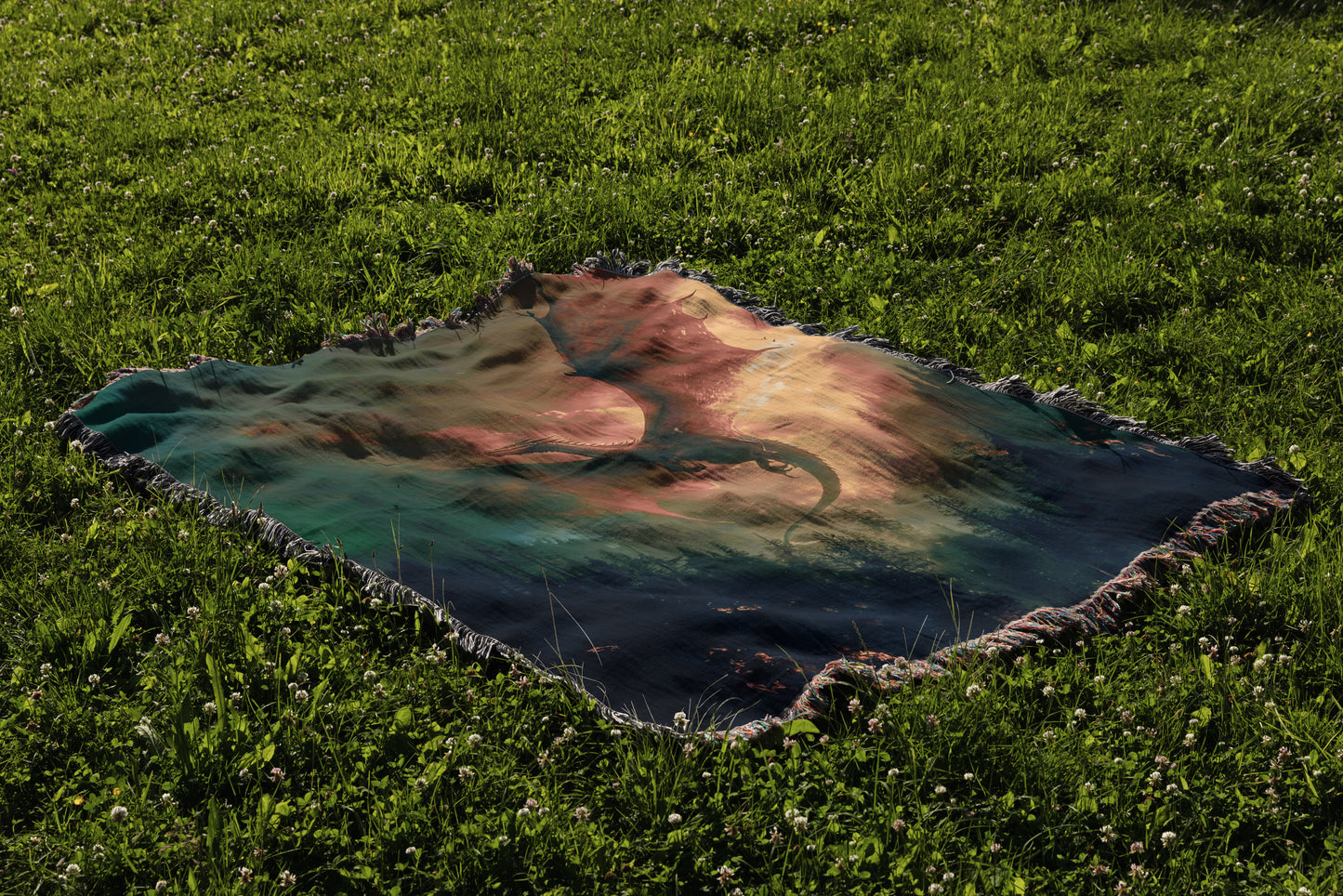 Majestic Dragon Woven Throw Blanket - MagicMerchEmporium