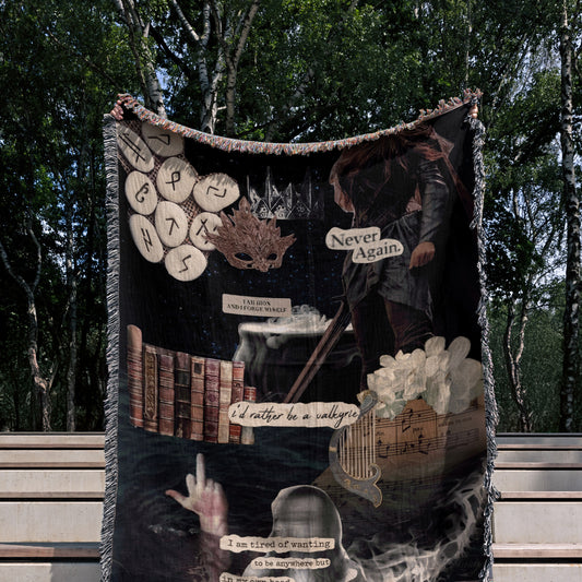 "Valkyrie Spirit" Woven Throw Blanket - MagicMerchEmporium