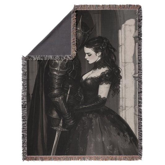 Dark Knight Romance Woven Throw Blanket - MagicMerchEmporium