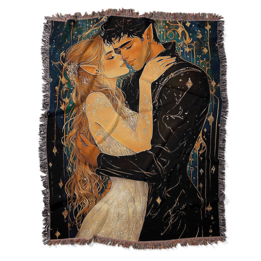 Feyre and Rhysand Velaris Woven Throw Blanket