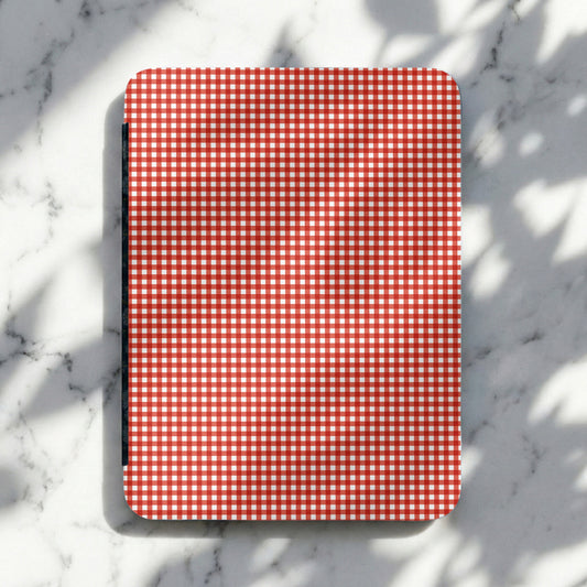 Red and White Checkered Pattern Design Notebook