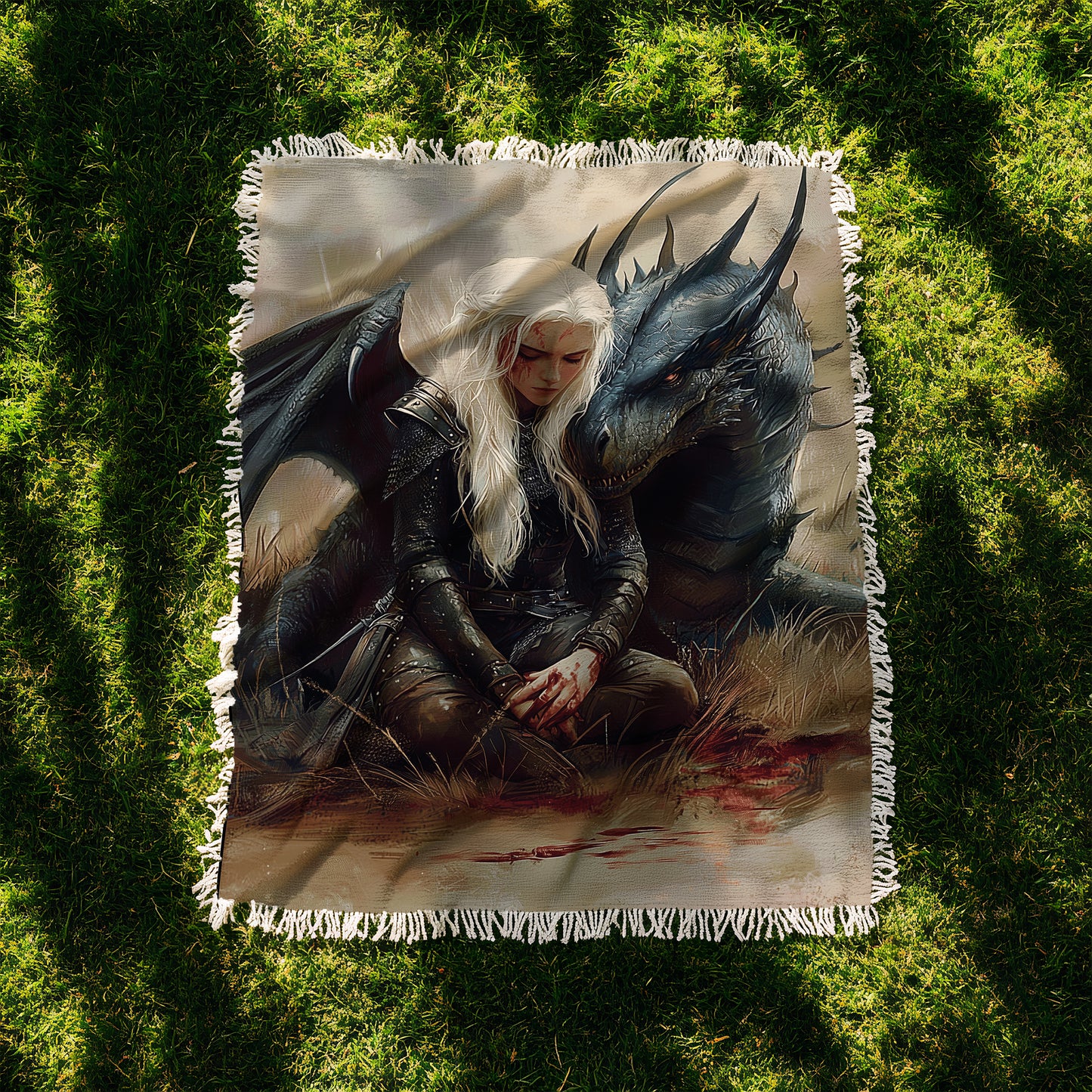 Romantasy Manon Blackbeak and Abraxos Woven Blanket