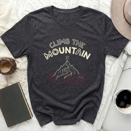 CLIMB THE MOUNTAIN dark gray tshirt product type