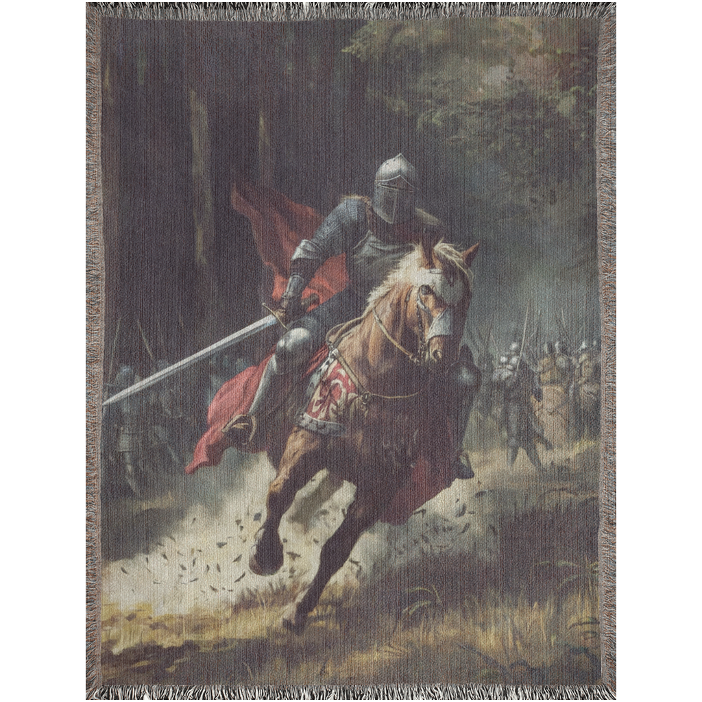 Rider Knight Woven Throw Blanket