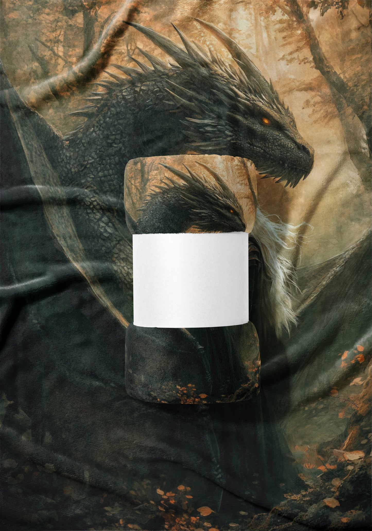 Dark Mysterious Dragon Art Print Blanket