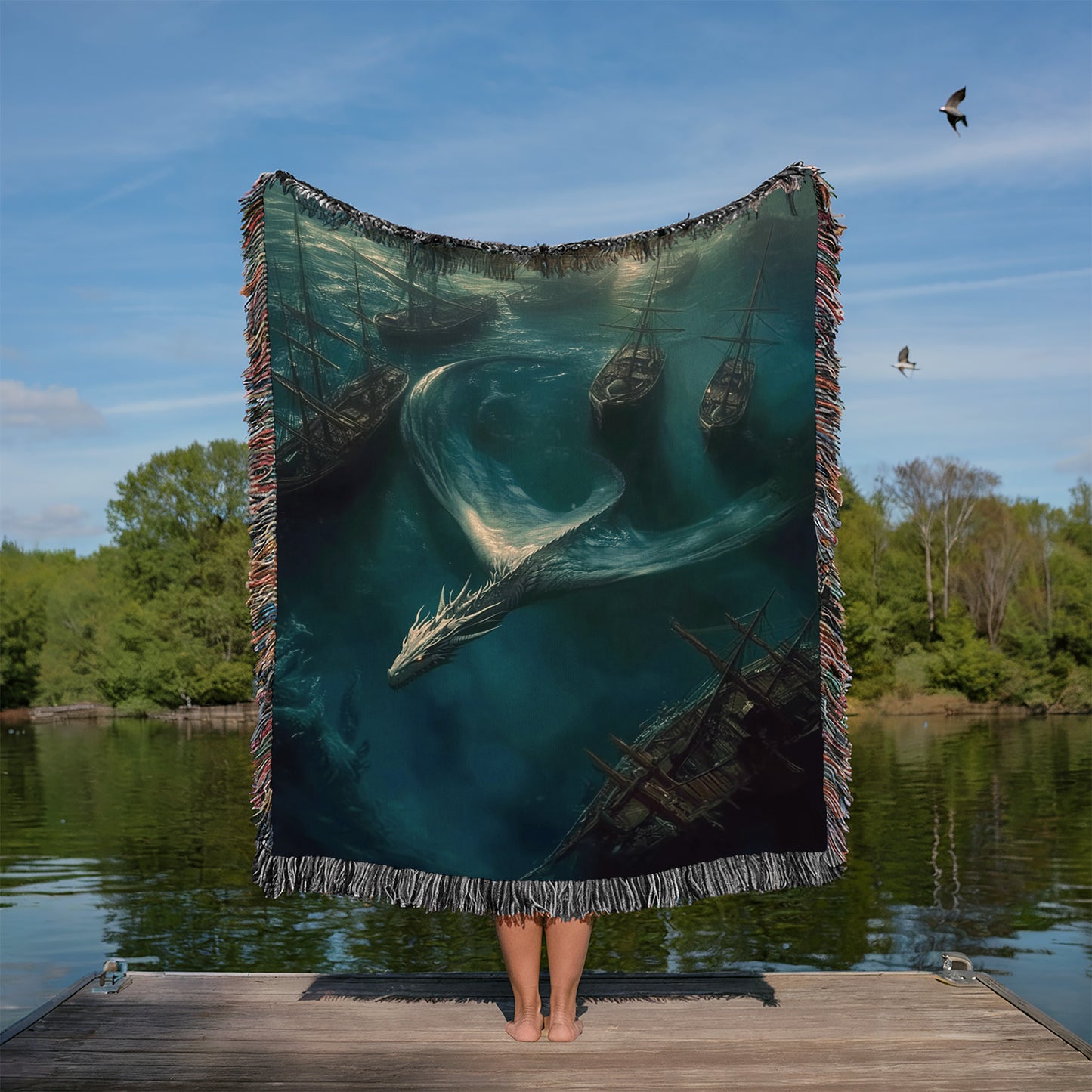 Lysandra Sea Serpent Woven Blanket