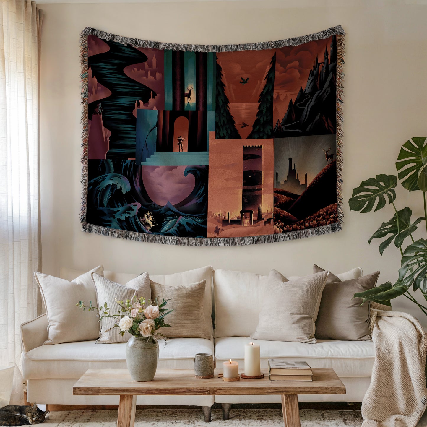 Throne of Glass Realms Woven Throw Blanket