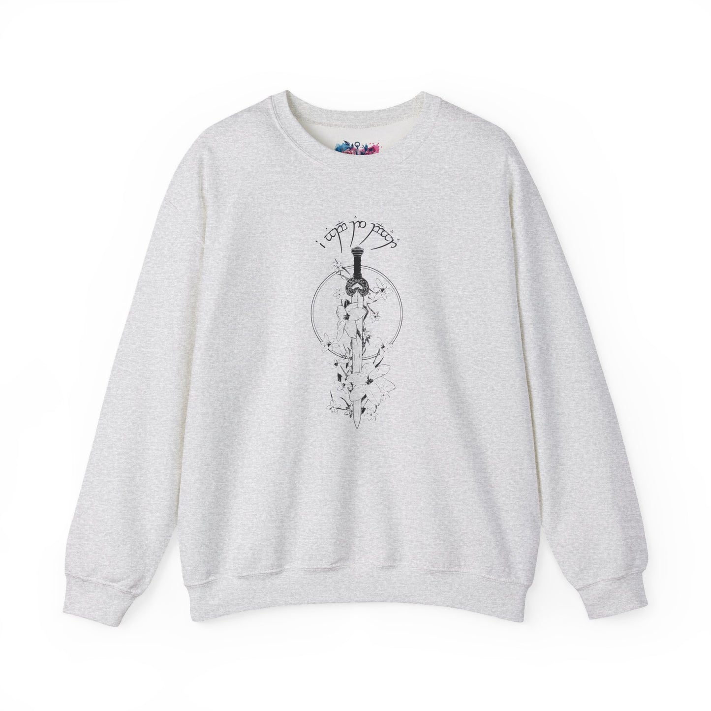 Elvish Sword and Floral Sweatshirt