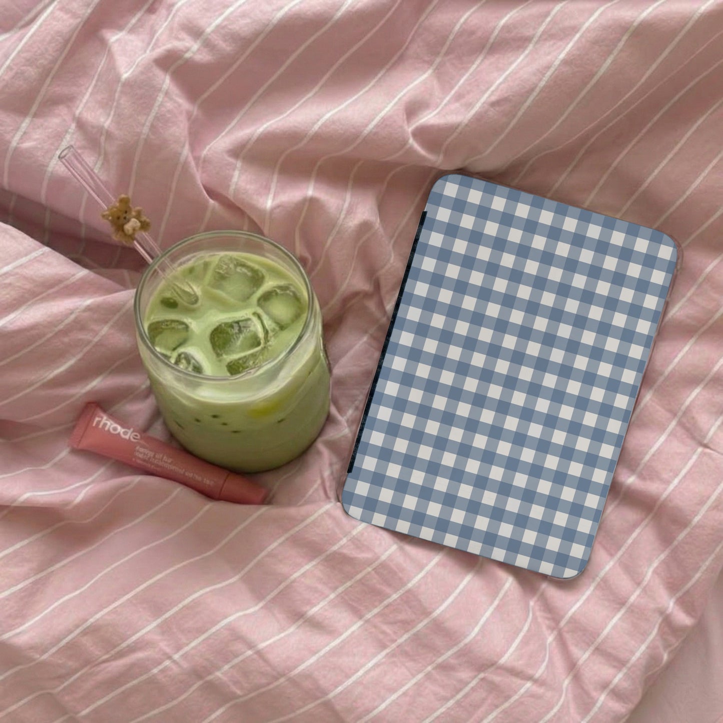 Blue and White Gingham Pattern Classic Notebook