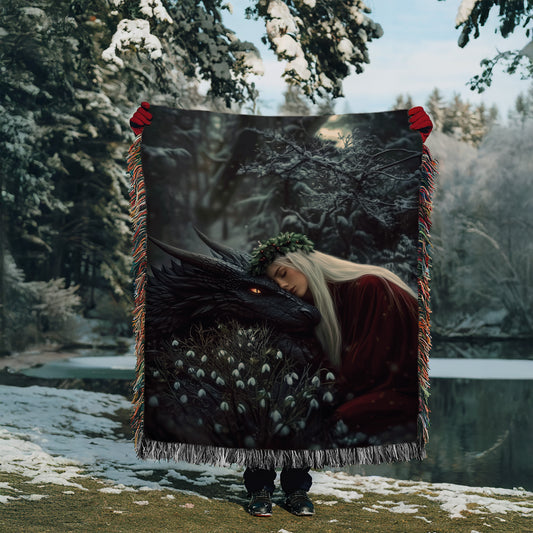 Manon Blackbeak and Abraxos Winter Woven Blanket