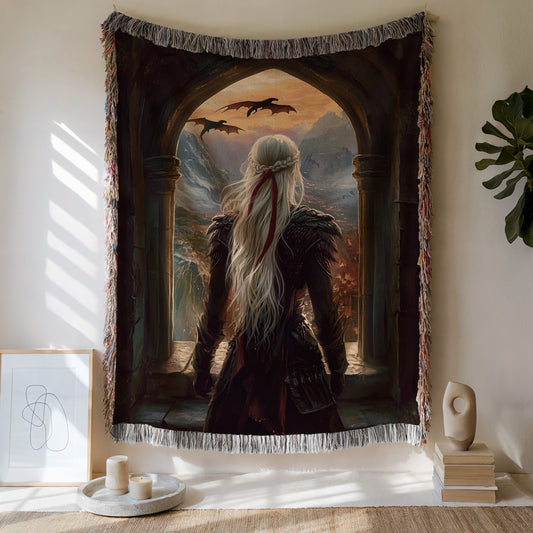 Manon Blackbeak Inspired Cozy Woven Throw Blanket