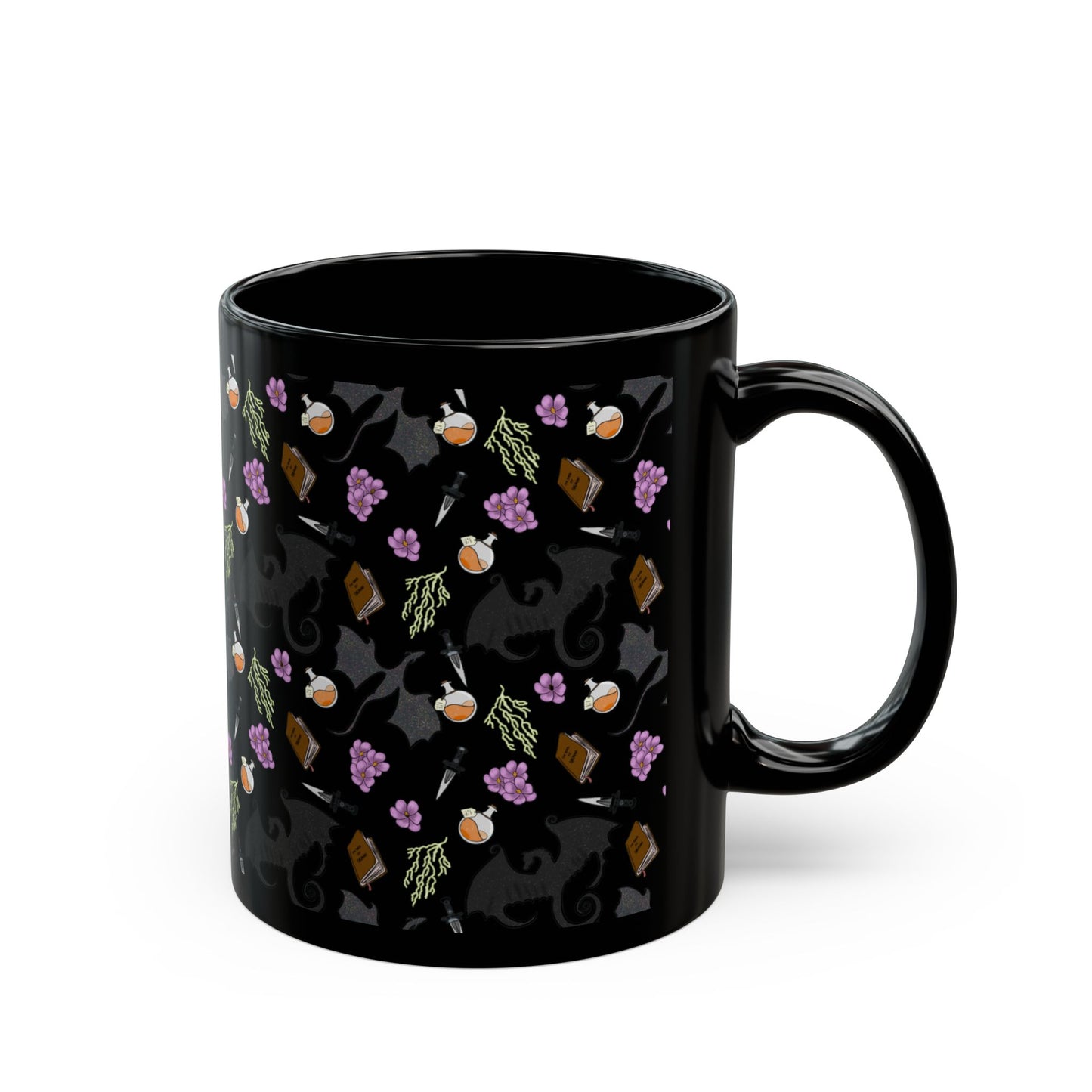Black Fourth Wing Inspired Dragon Mug