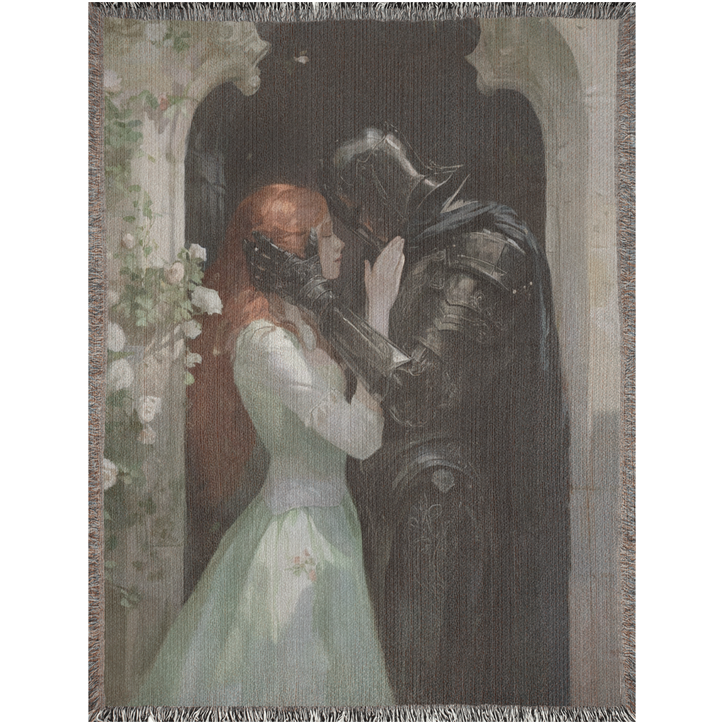 Medieval Romance Redhead Woven Throw Blanket