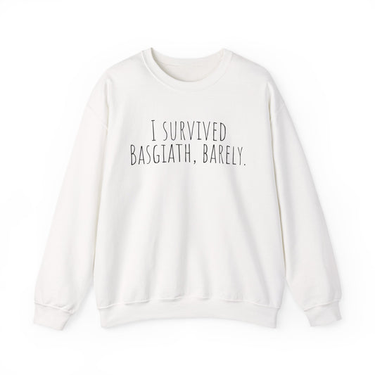 "I Survived Basgiath, Barely" Sweatshirt - MagicMerchEmporium