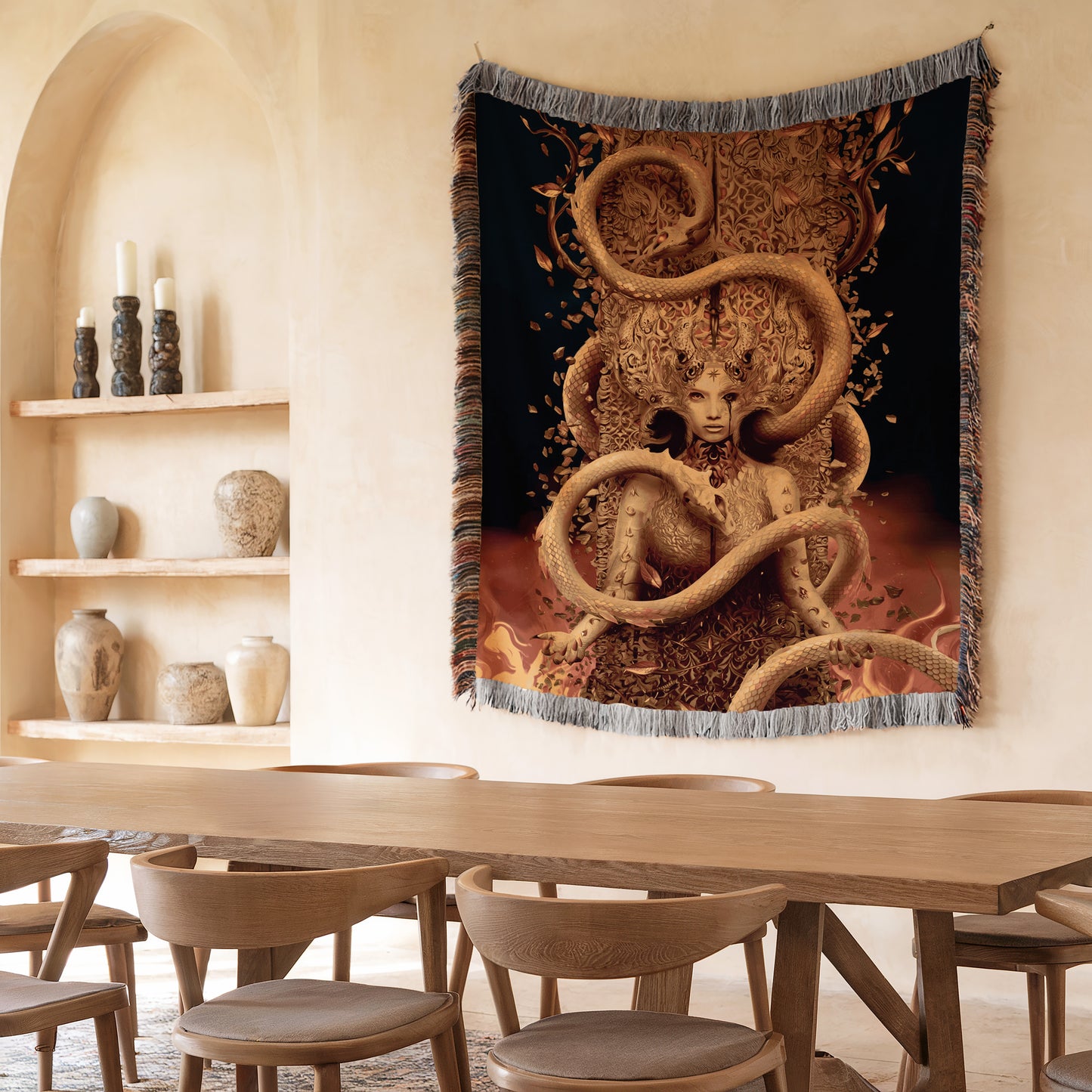 House of Flame and Shadow Woven Blanket