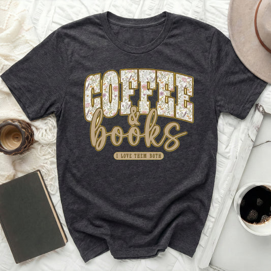 Coffee and Books I Love Them Both Graphic Tee