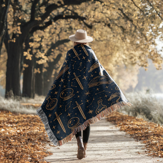 Dragon & Spellbook Woven Blanket