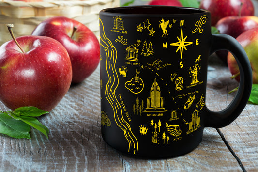 Black Crescent City Map Mug