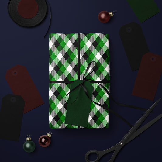 Green Buffalo Plaid Christmas Wrapping Paper