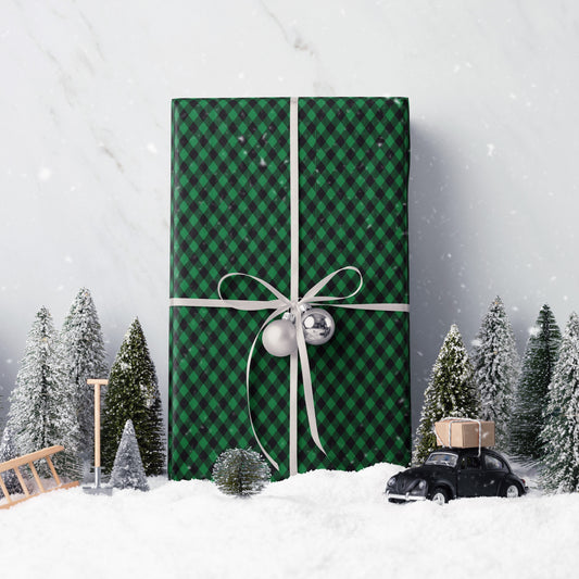 Green Buffalo Plaid Wrapping Paper