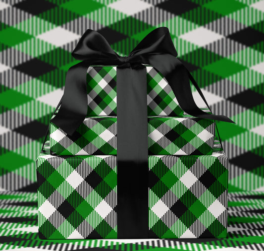 Green Buffalo Plaid Christmas Wrapping Paper