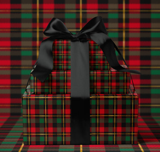 Traditional Christmas Plaid Wrapping Paper