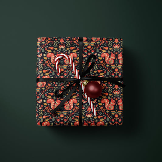 Scandinavian Folk Art Wrapping Paper