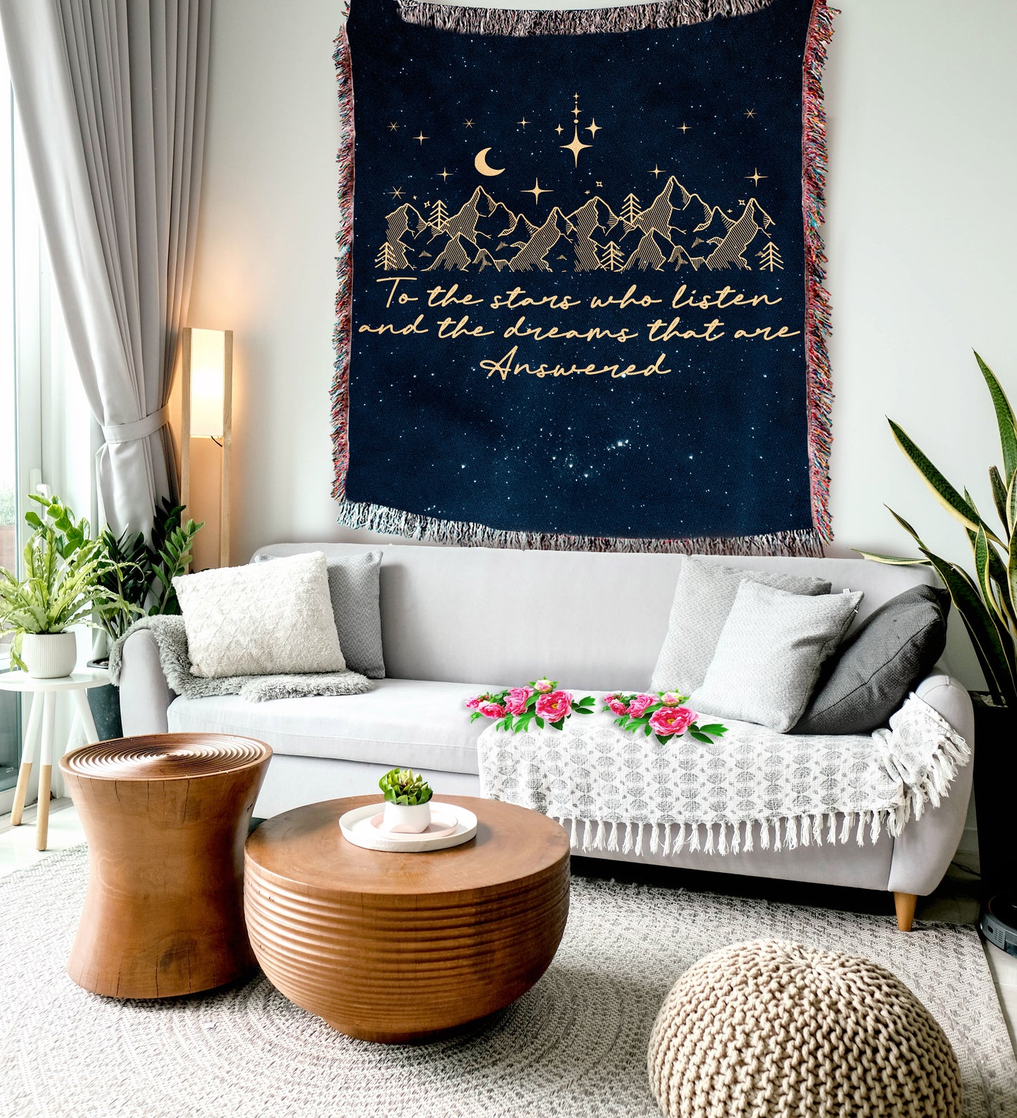 To the Stars and Dreams Fulfilled Woven Throw Blanket