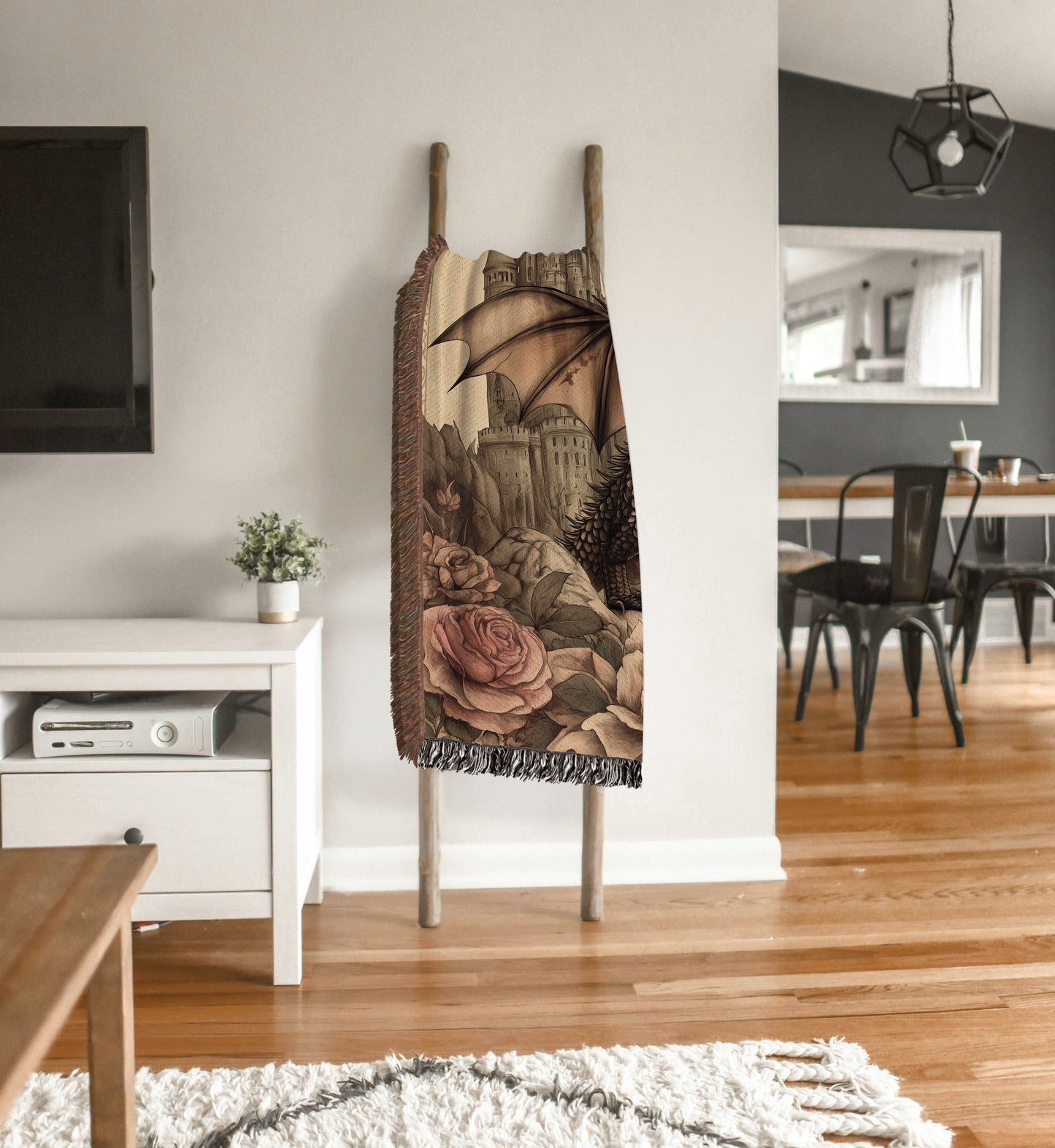 Mythical Dragon Woven Throw Blanket