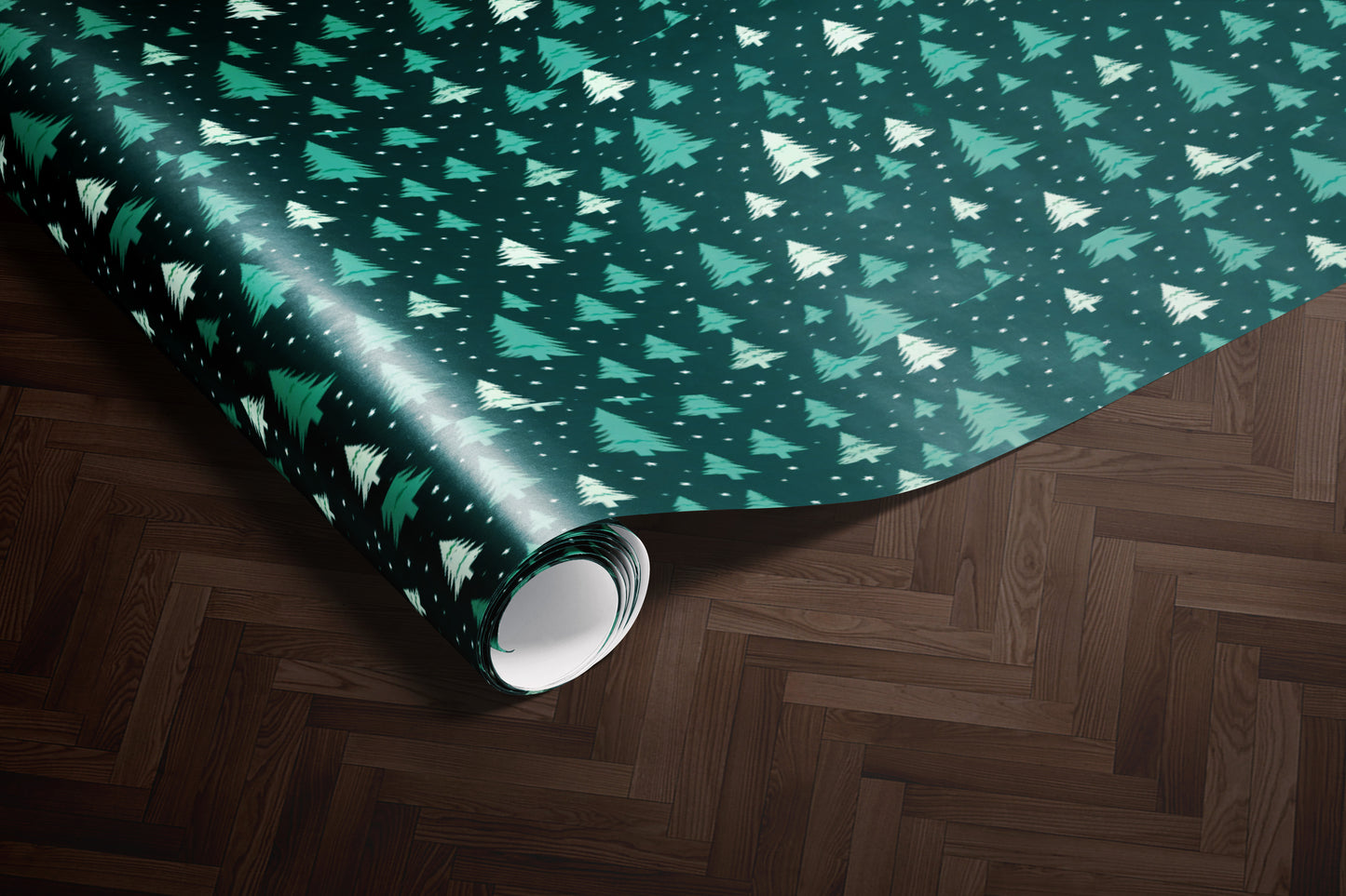 Green Christmas Tree Wrapping Paper Roll